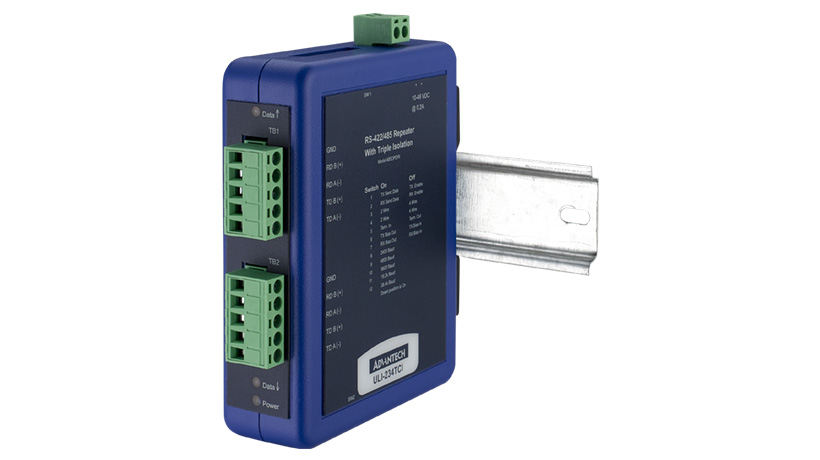 Triple Isolated RS-485/422 DIN Rail Repeater